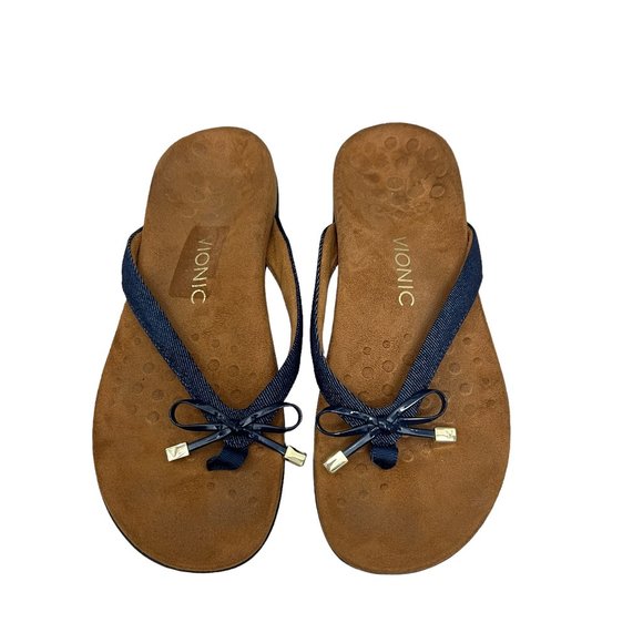 Vionic Shoes - Vionic Bella II Denim bow women's Flip Flop sandals size 9